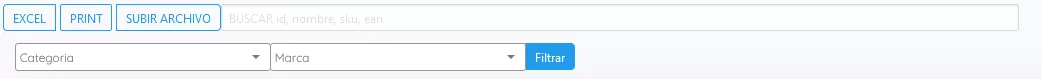 Imagen de filtros del listado de artículos