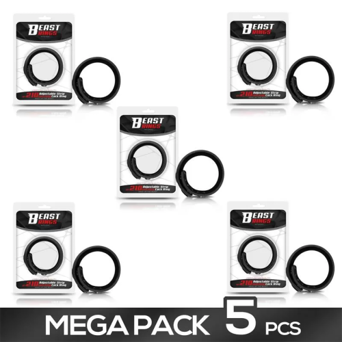 Pack de 5 Anillo Pene Ajustable Silicona Sólida 15-21 cm