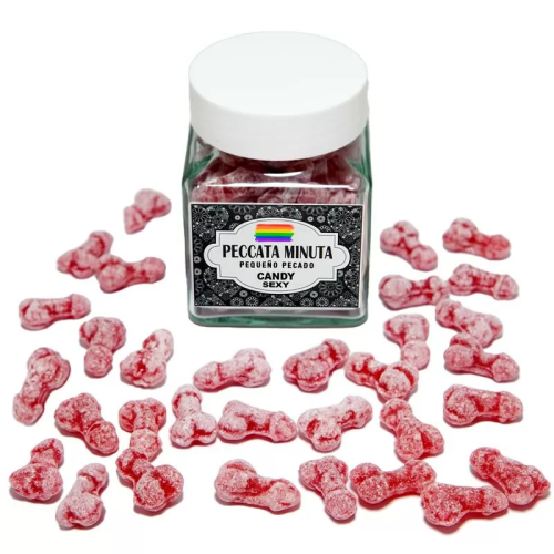 Bote 40 Caramelos Pene LGBT Fresa/Cereza