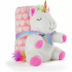 PELUCHE + MANTA SUAVE UNICORNIO TIARA 22CM