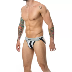 MOB STRIPE CLASSIC JOCK - TANGA BLANCO