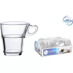 SET 6 TAZAS CAFE APILABLE TRANSP. 9CL CAPRICE