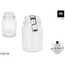 TARRO VIDRIO 800ML TAPA ABOMBADA LA MEDITERRANEA