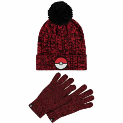 SET GORRO Y GUANTES POKEBALL POKEMON