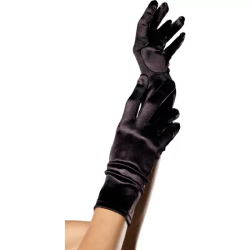 LEG AVENUE GUANTES SATEN NEGRO