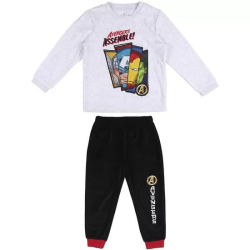 PIJAMA LARGO VELOUR COTTON AVENGERS GRAY