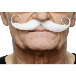 BIGOTE BLANCO ADULTO TALLA ÚNICA