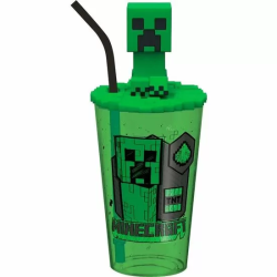 VASO CAÑA TOPPER 3D MINECRAFT 500ML