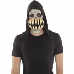 SKULL LATEX MASK WITH HOOD ONE SIZE