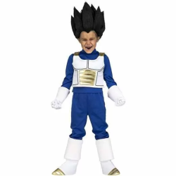 DISFRAZ VEGETA CON CAMISA, CHALECO, PANTALONES, GUANTES Y CUBREBOTAS TALLA 13-14 AÑOS