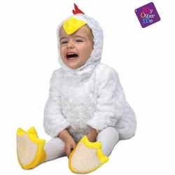 DISFRAZ POLLITO BLANCO PELUCHE 5-6 AÑOS (VESTIDO, GORRO Y PATUCOS)