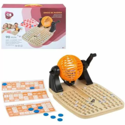 JUEGO BINGO MADERA CON 90 NUMEROS.