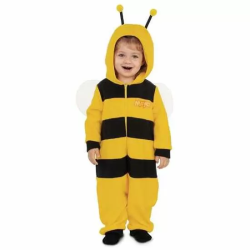 DISFRAZ INFANTIL ABEJA MAYA PIJAMA MONO CON CAPUCHA, ANTENAS Y ALAS TALLA 12-24 M