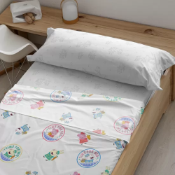 JUEGO DE SÁBANAS 100% ALGODÓN PEPPA PIG TIME BED 105 (175X270 CM)