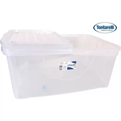 CAJA ALMACENAJE+TAPA PLEGABLE 40L DODO TRANSPARENTE/BLANCO