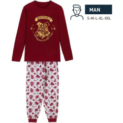 PIJAMA LARGO SINGLE JERSEY HARRY POTTER DARK RED