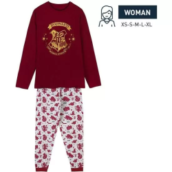 PIJAMA LARGO SINGLE JERSEY HARRY POTTER DARK RED