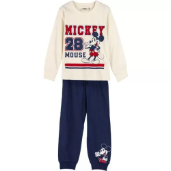 PIJAMA LARGO SINGLE JERSEY MICKEY BEIGE