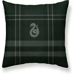 FUNDA DE ALMOHADA 100% ALGODÓN MODELO SLYTHERIN CUADRO DE 65X65 CM.