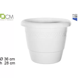 MACETA PLASTICO ELSA BLANCA 36CM