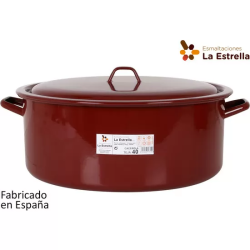 CACEROLA ESMALTADA C/TAPA 40CM - 21L TEJA