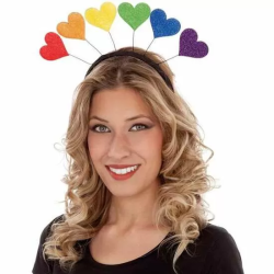 DIADEMA CORAZONES ARCO IRIS TALLA ÚNICA