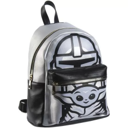 MOCHILA CASUAL MODA POLIPIEL THE MANDALORIAN SILVER