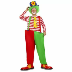 DISFRAZ PAYASO ARO CAMISETA CON CORBATA, PANTALONES CON TIRANTES Y ARO TALLA 5-6 Y