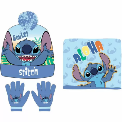 CONJUNTO GORRO GUANTES BRAGA CUELLO STITCH DISNEY