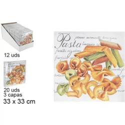 20 SERVILLETAS DECORADO PASTA 3 CAPAS 33CM