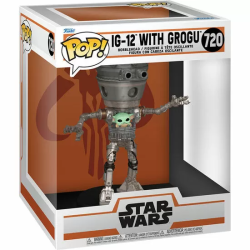 FIGURA POP DELUXE STAR WARS THE MANDALORIAN IG-12 WITH GROGU