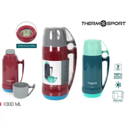 TERMO PLAST. C/TAZA 1L. THERMOSPORT