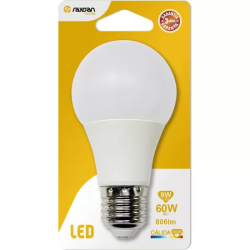 BOMBILLA LED ESTANDAR A60 E27 9W (=60W) 806LM 3000K 15000H RAYDAN HOME BL.1