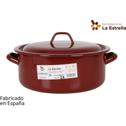 CACEROLA ESMALTADA C/TAPA 24CM - 4,4L TEJA