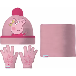 SET GORRO/BUFF/GUANTES BEBÉ 44/46 PEPPA PIG 