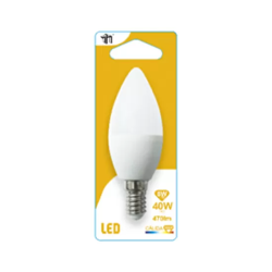 BOMBILLA LED VELA C37 E14 6W (=40W) 470LM 3000K 15000H BL.1