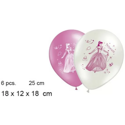 BOLSA SOLAPA 6 GLOBOS 25CM PRINCESS