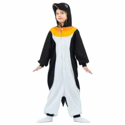 DISFRAZ PINGÜINO TALLA UNICA NIÑO (KIGURUMI CON CAPUCHA Y COLA)