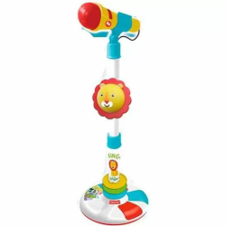 MICROFONO DE PIE FISHER PRICE CON LUCES Y SONIDOS (ALTURA REGULABLE)