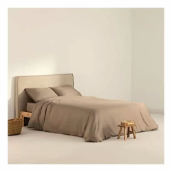 FUNDA NÓRDICA SATÉN 300 HILOS GREIGE PARA CAMA DE 105 (180X220 CM)