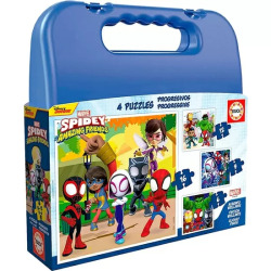 SPIDEY MALETA PUZZLES PROGRESIVOS 6-9-12-16 PIEZAS