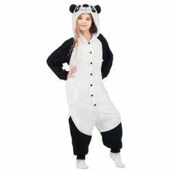 DISFRAZ INFANTIL OSO PANDA TALLA UNICA 9-13 AÑOS (KIGURUMI CON CAPUCHA Y COLA)