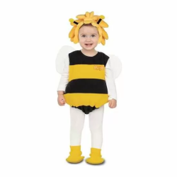 DISFRAZ BEBE ABEJA MAYA BABY BODY, ALAS, GORRO CON ANTENAS Y PATUCOS TALLA 7-12 M