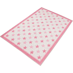 ALFOMBRA DE POLIESTER ESTAMPADA 80 X 120CM MODELO PINKREDSTARS MULTICOLOR