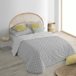 FUNDA NÓRDICA 100% ALGODÓN MODELO NASHIK GRIS PARA CAMA DE 180 (260X240 CM)