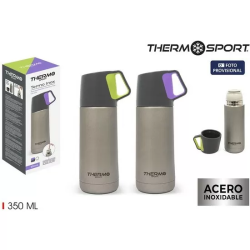 TERMO INOX MATE 350ML CON TAZA QUTTIN - COLORES SURTIDOS