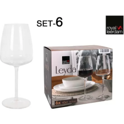 SET 6 COPAS VINO 43CL LEYDA