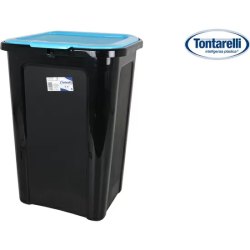 CUBO BASURA COVERLINE 44L NEGRO/TAPA AZUL