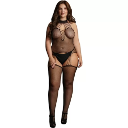 LE DÉSIR - SUSPENDER FISHNET CHOKER BODYSTOCKING - NEGRO