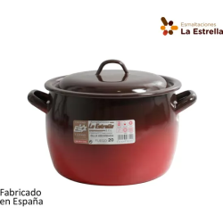 OLLA ABOMBADA C/TAPA 20CM - 5L FUEGO